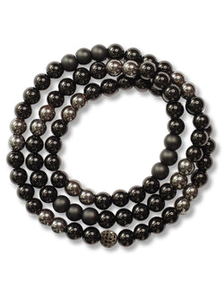 Brazalete Triple All Black 6mm - Tayrona Accesorios