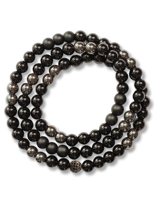 Brazalete Triple All Black 6mm - Tayrona Accesorios