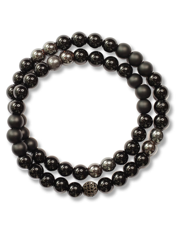 Brazalete Doble All Black 6mm - Tayrona Accesorios