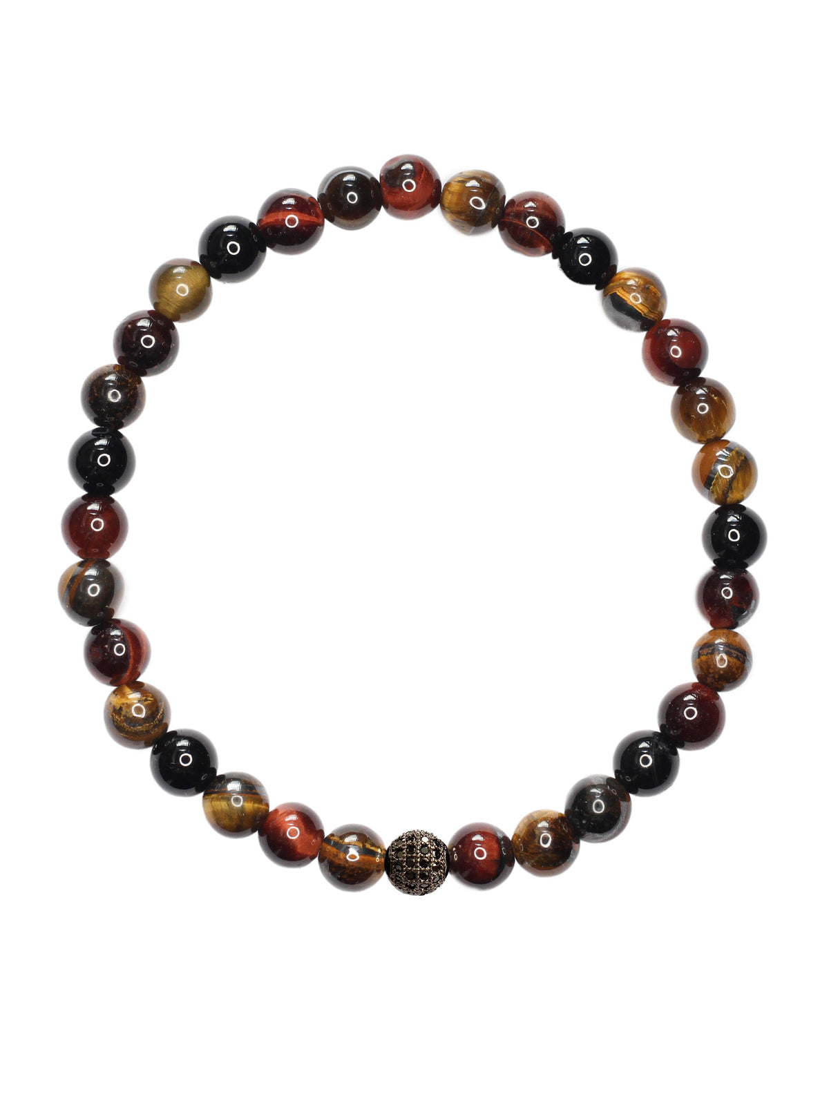 Brazalete Ojo de Tigre & Onyx 6mm