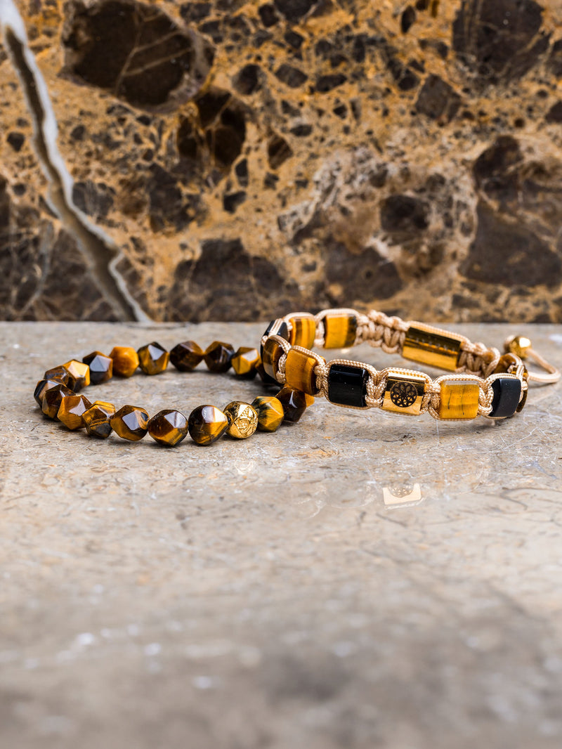 Brazalete Ojo de Tigre Facetado 8mm