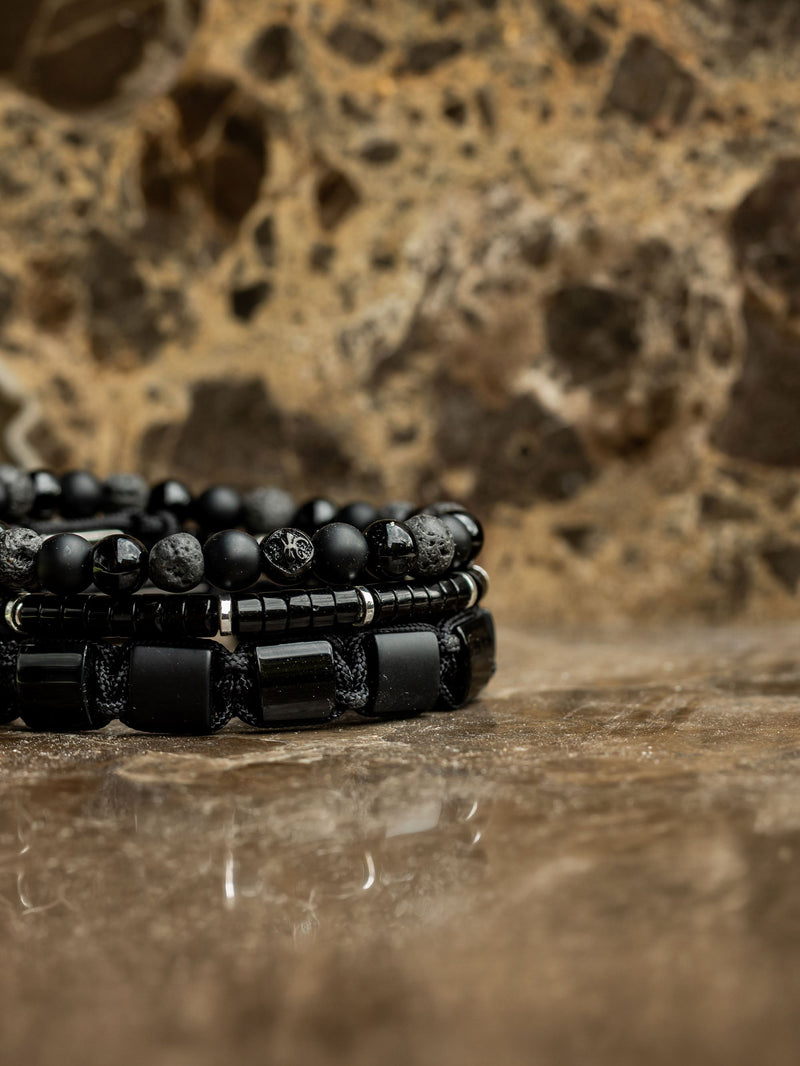 Brazalete All Black Heishi 4mm