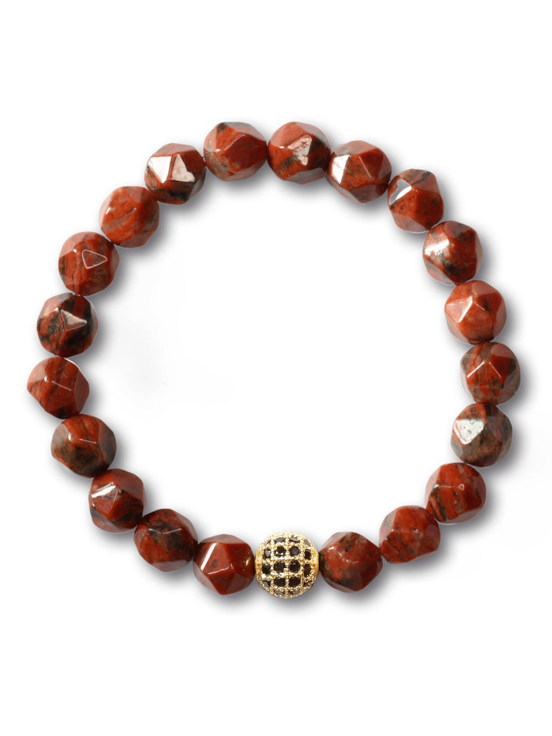 Brazalete Jasper Volcán Facetado 8mm