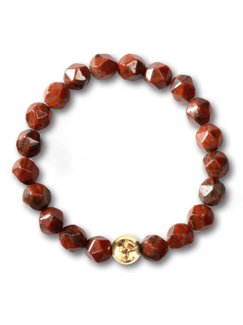 Brazalete Jasper Volcán Facetado 8mm