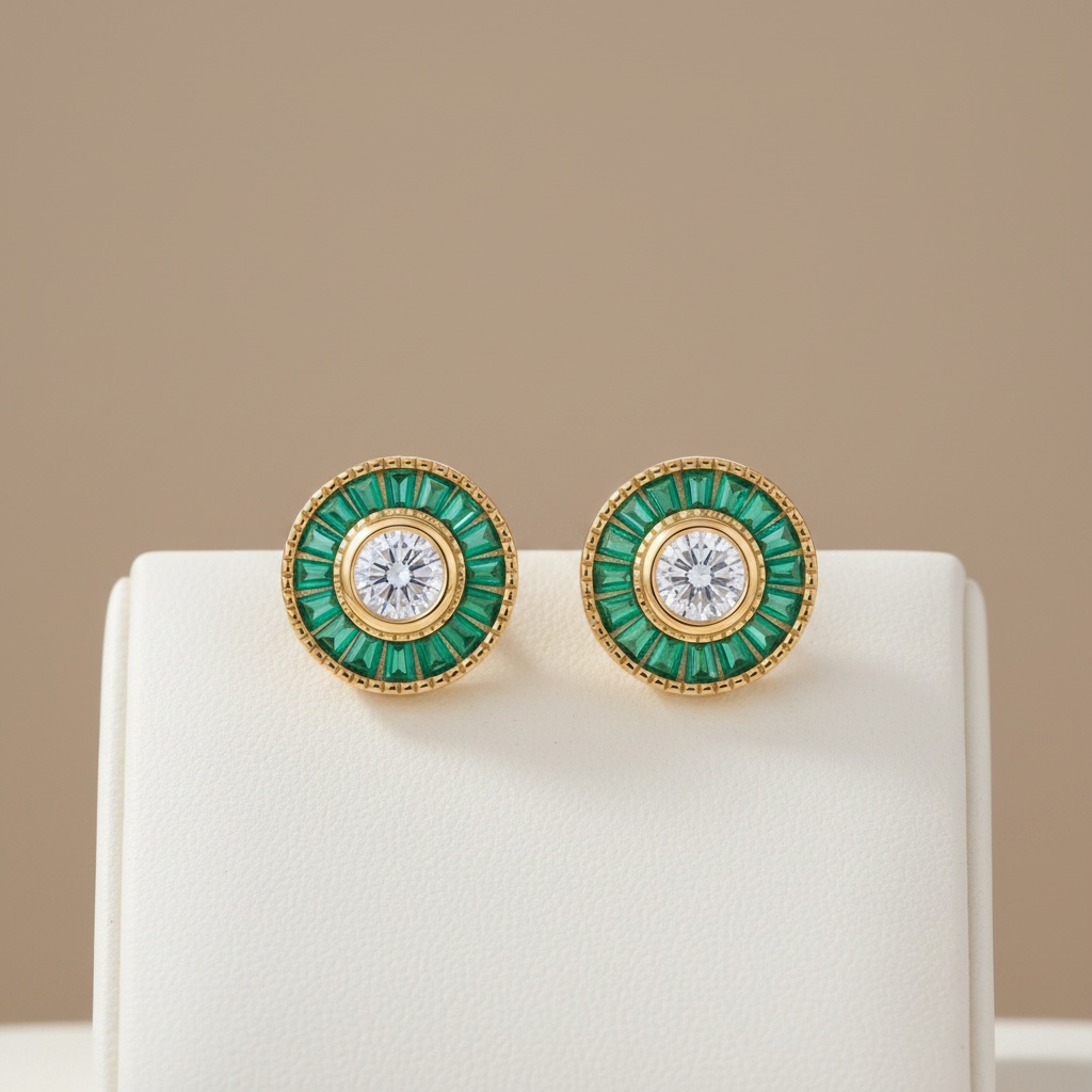 Aretes Empire En Esmeralda