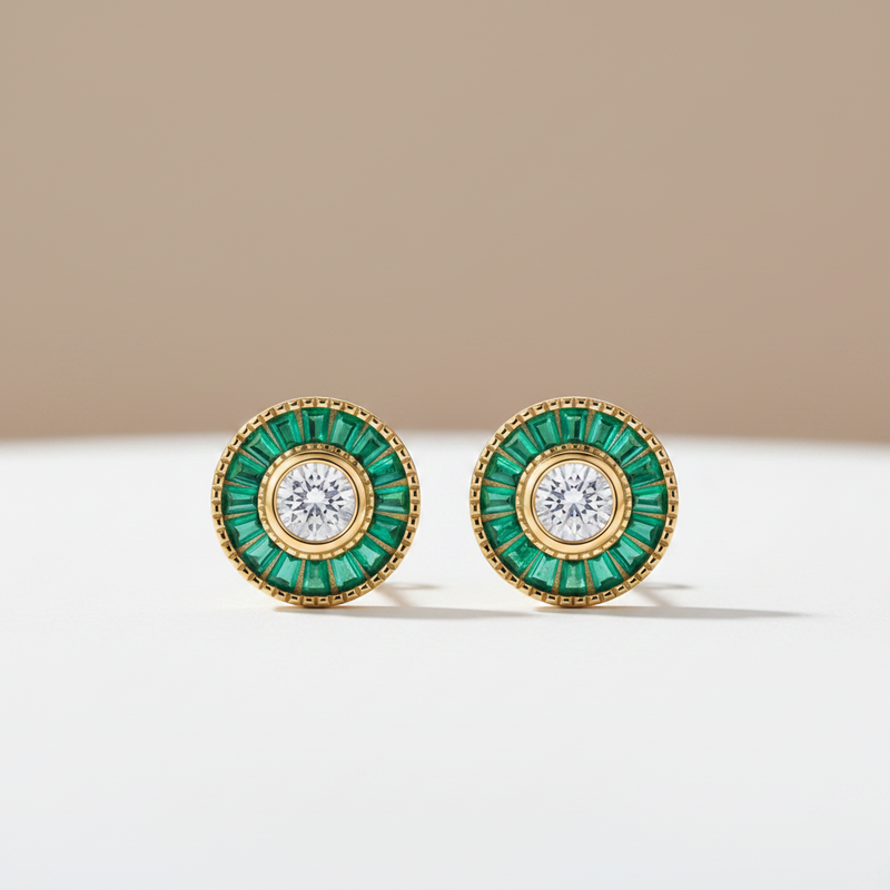 Aretes Empire En Esmeralda