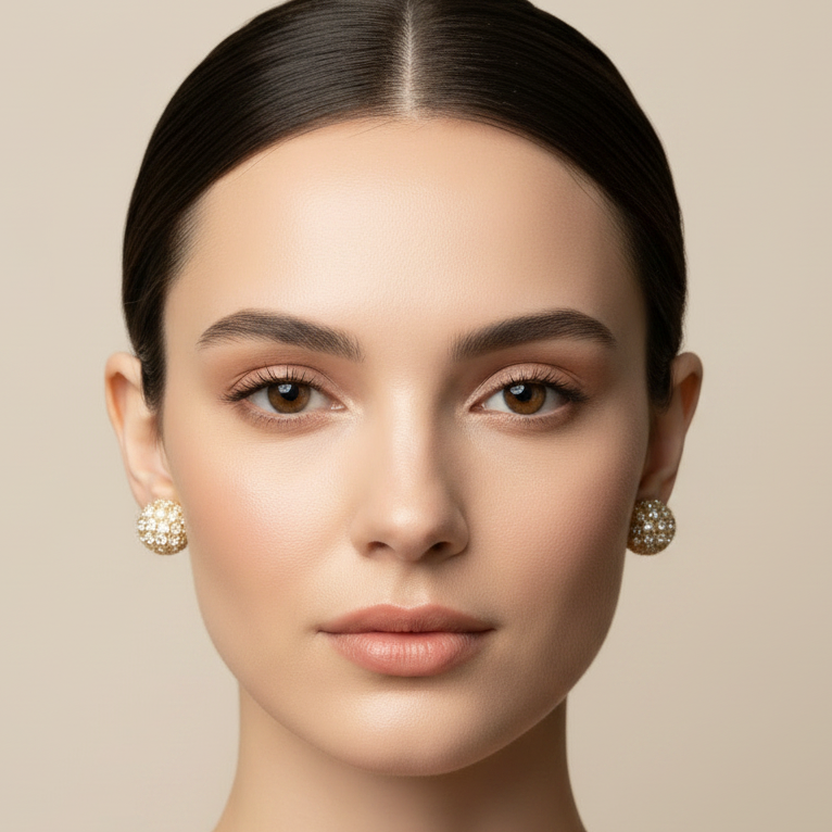 Aretes De Mujer Perla De Brillo