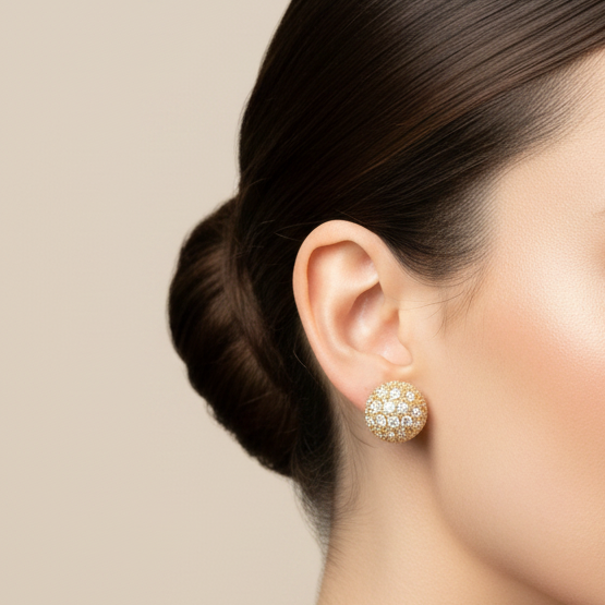 Aretes De Mujer Perla De Brillo