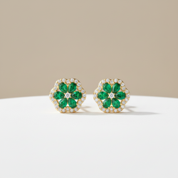Aretes Flouré  En Esmeralda