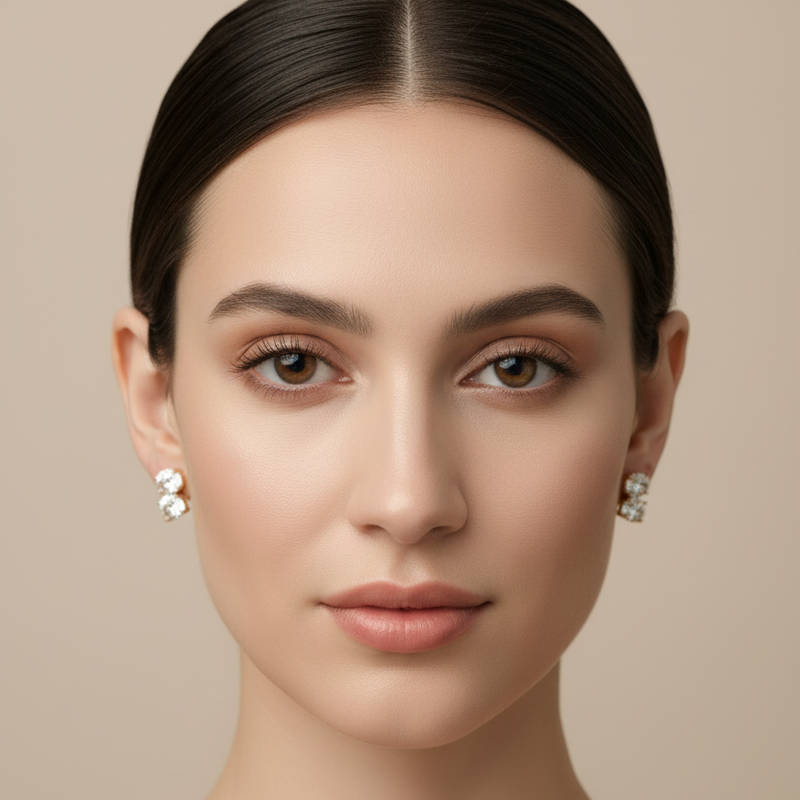 Aretes Geminis De Mujer Chapadas En Oro