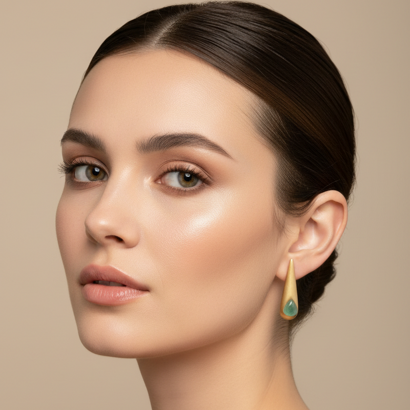 Aretes Con Esmeralda Kitaná