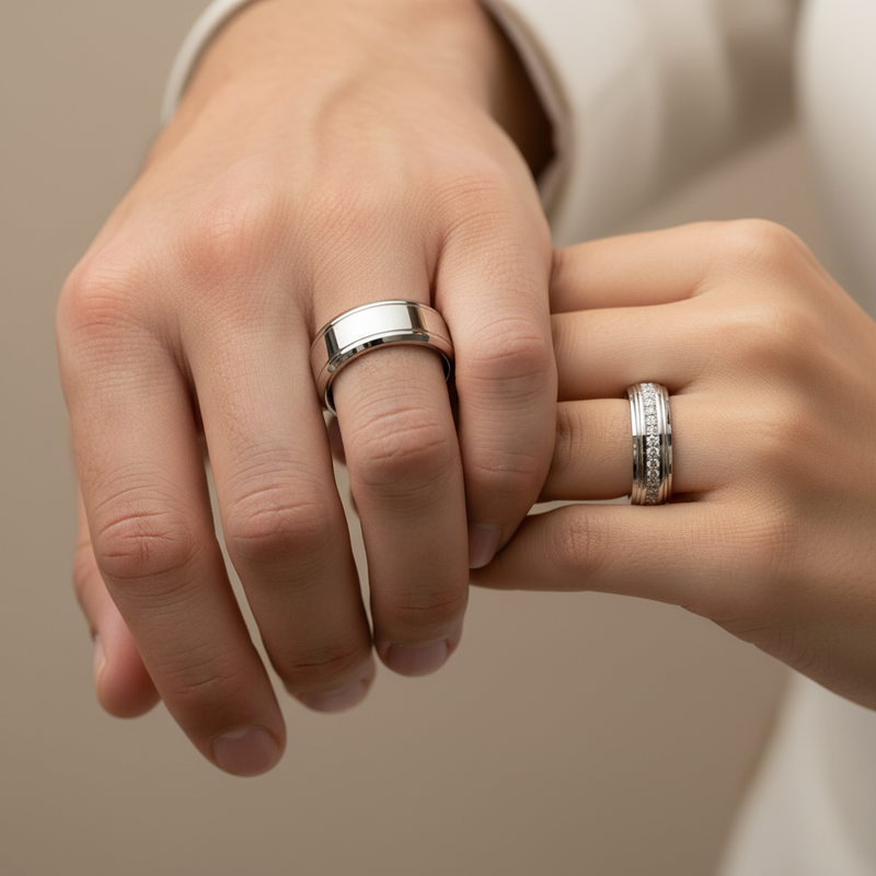 Argollas de Matrimonio Elaris Oro Blanco 18k