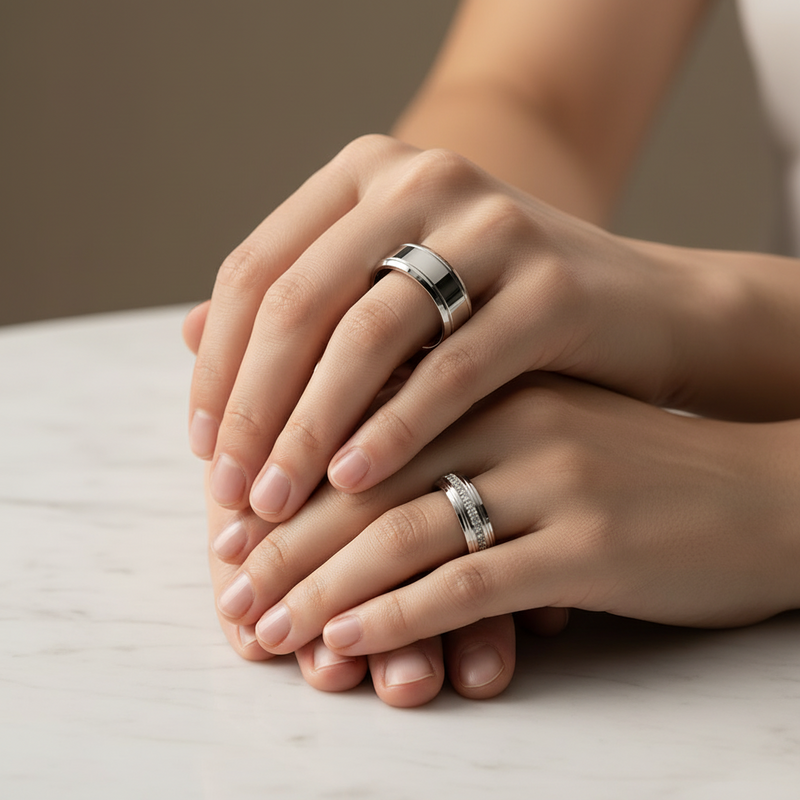 Argollas de Matrimonio Elaris Oro Blanco 18k