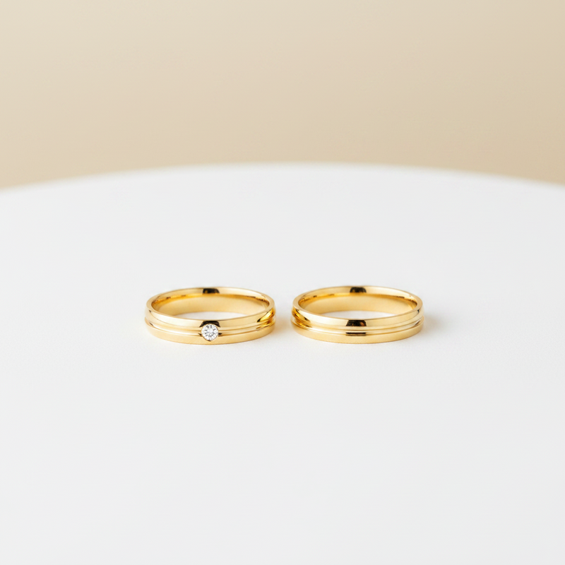 Argollas Noire Oro 18 k