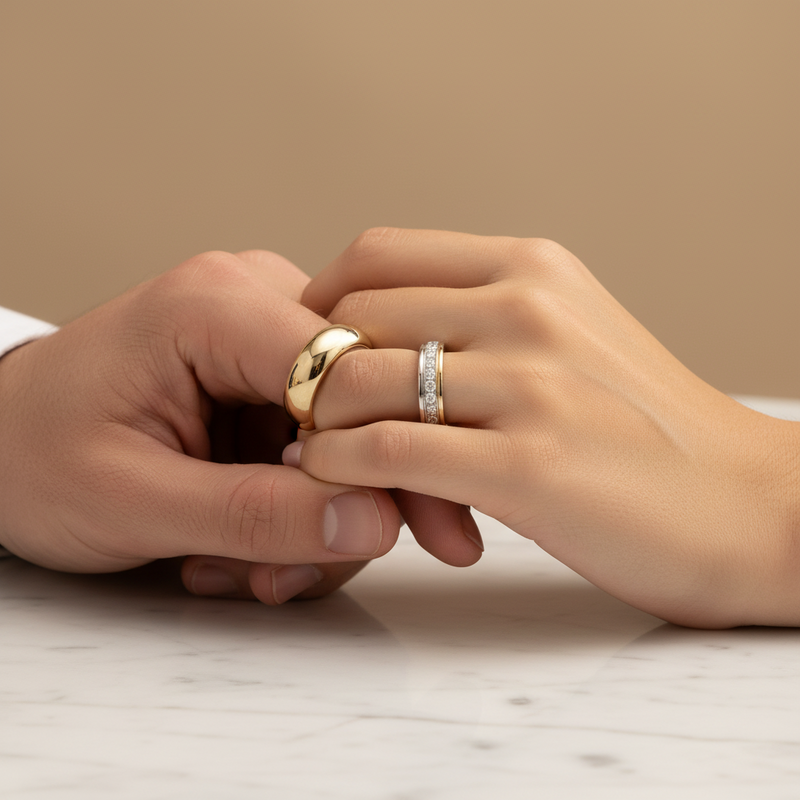 Argollas de Matrimonio Serein Oro y Oro Blanco 18k