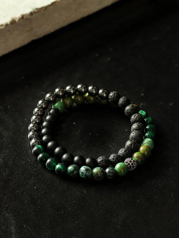 Brazalete Doble All Black 6mm - Tayrona Accesorios