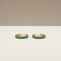 Candongas Minimal Luxe Con Esmeralda