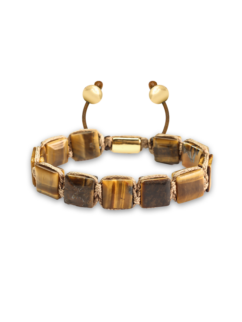 Brazalete Ojo de Tigre Cafe 10mm