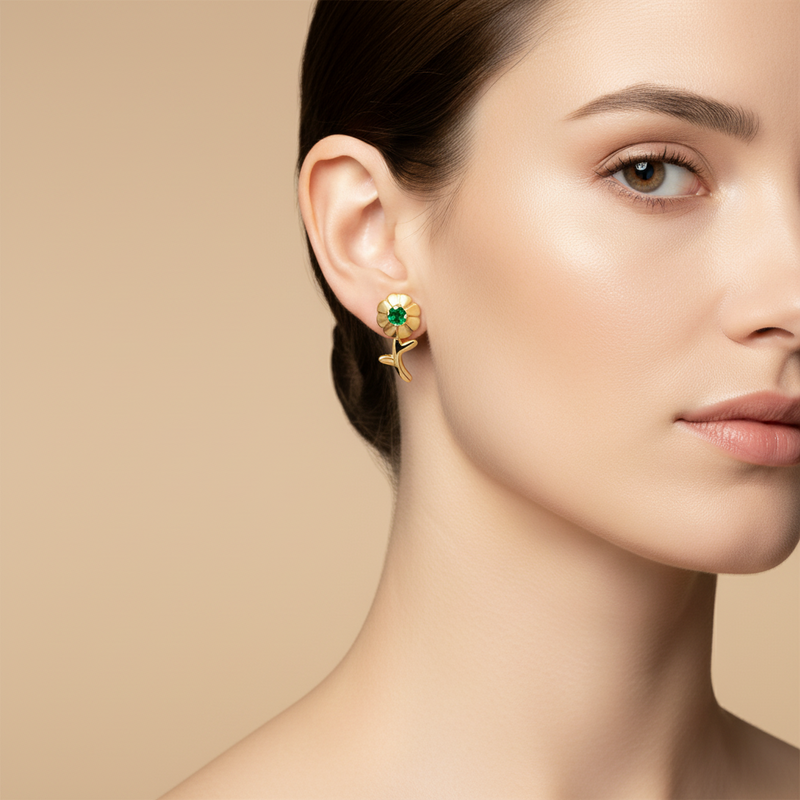 Topo Amantia Oro 18k Con Esmeralda