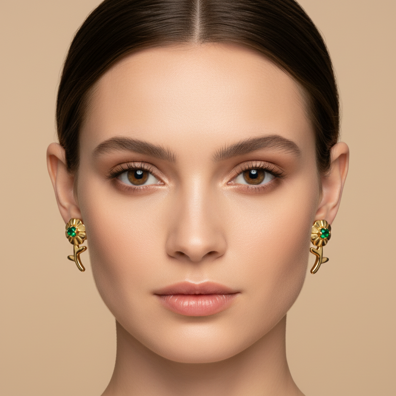 Topo Amantia Oro 18k Con Esmeralda